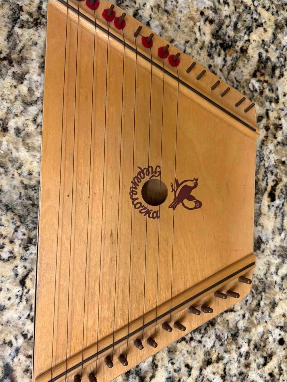 Strapzatonka Wooden Zither Autoharp with Red Tuning Pins